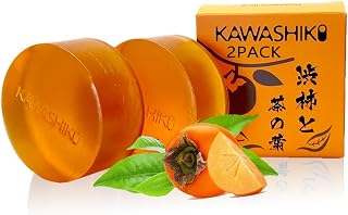 2Pack, 100g Japanese Persimmon Handmade Soap Bar for Body, Persimmon Green Tea Helps Eliminate Old People Smell Body Odor, for Men & Women