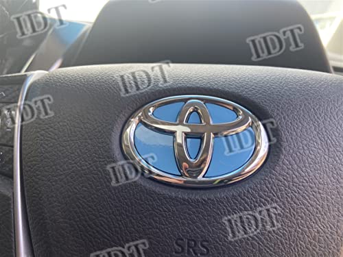 IDT ミニウエス付 ヴェルファイア 20系 ハイブリッド ATH ステアリング エンブレム カスタム インテリア ステッカー インテリアシート グロスライトブルー 艶有り