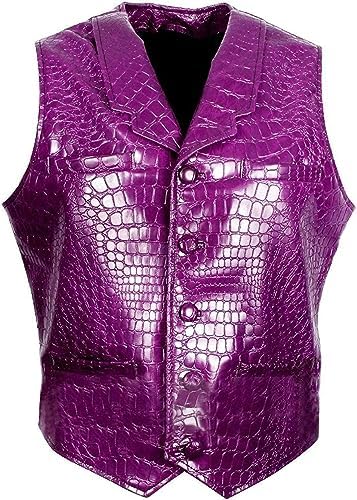 AKS ModeArtificial Leather Vest for Men, Joker Style Crocodile Pattern Vest
