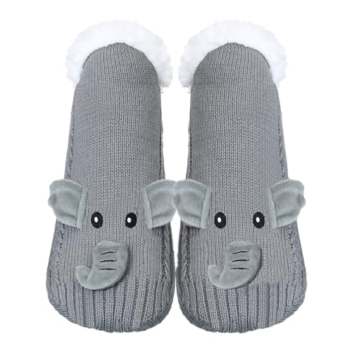Image of ZYZX Cute Animal Slipper Socks for Women with Grips,Fuzzy Socks Indoor