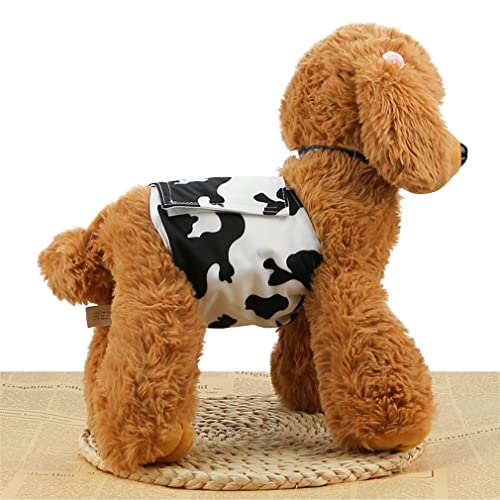 Image of Male Dog Diapers Washable Dog Belly Bands Reusable Doggie Wraps - Pack of 3 (Cow, Medium(13''-17''))