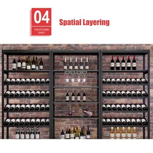 Soporte para botellas de vino freestanding de madera y metal 240cm miniatura 5