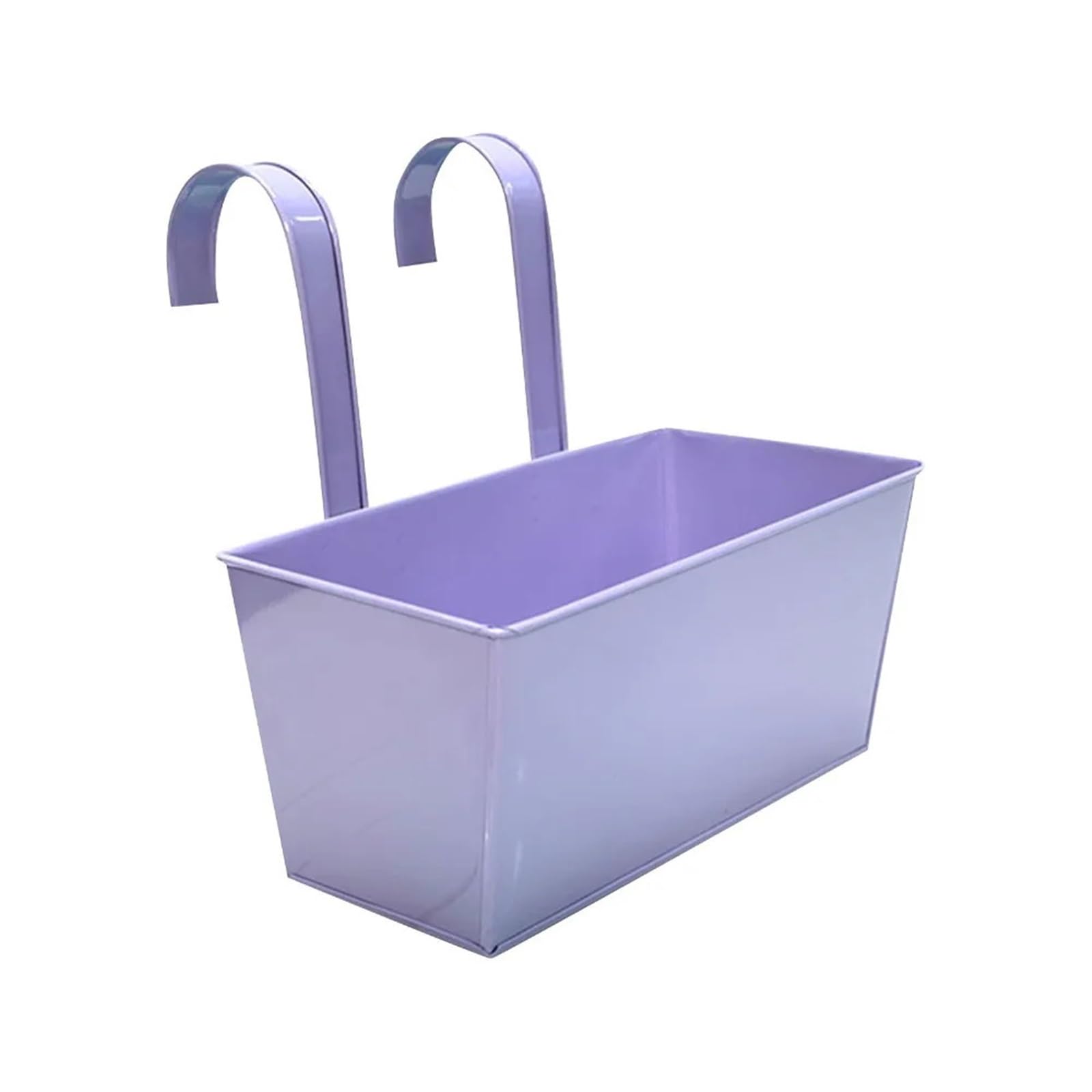 RTBVGHJIK 2pc Iron Outdoor Plants Planter Rustproof Fence Buckets Hanging Flower Pots Weather-Resistant Wall Mount Window Box for Outdoor Plants(Light Purple)