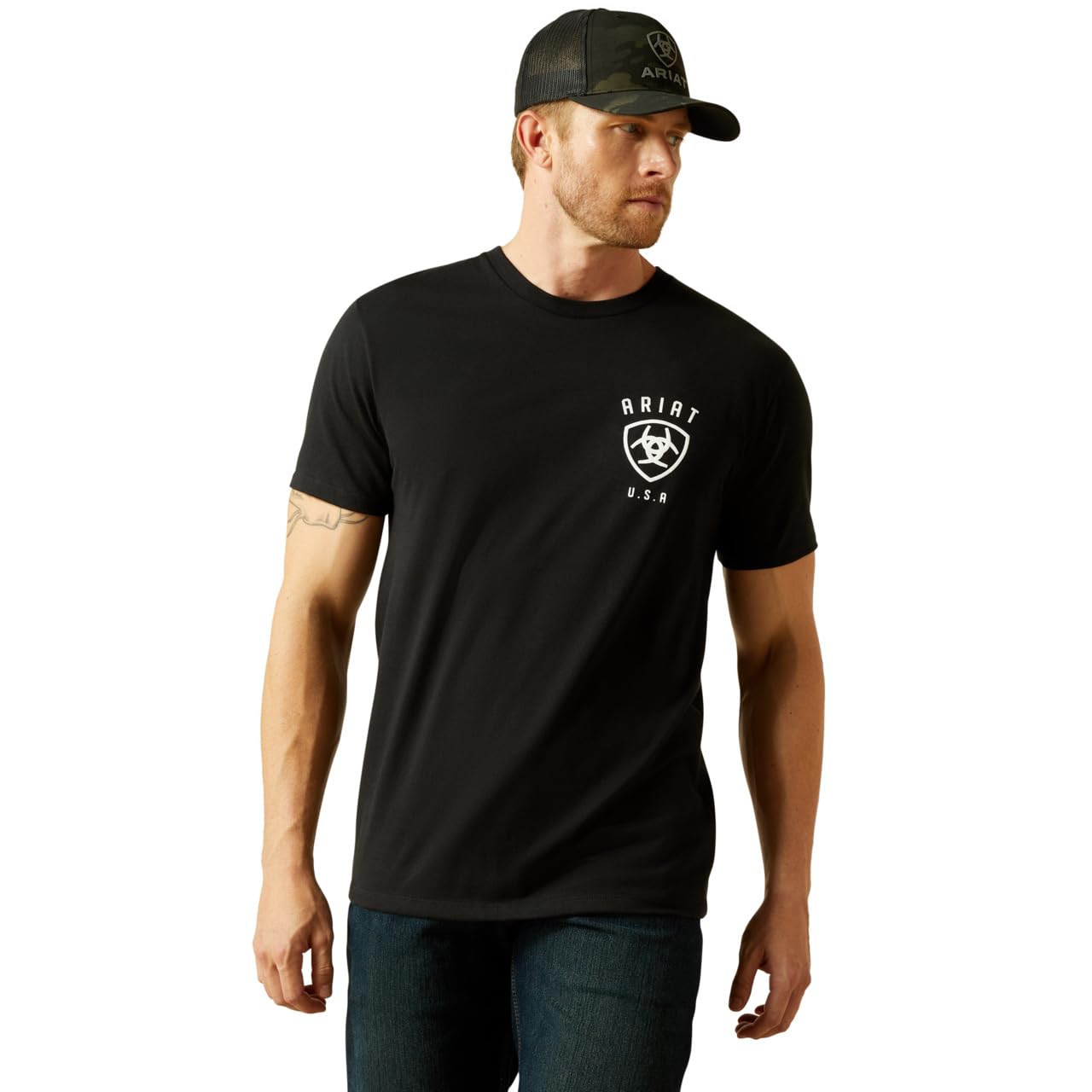 Ariat Mens Ariat Faded Bull T-Shirt, Black, XXL