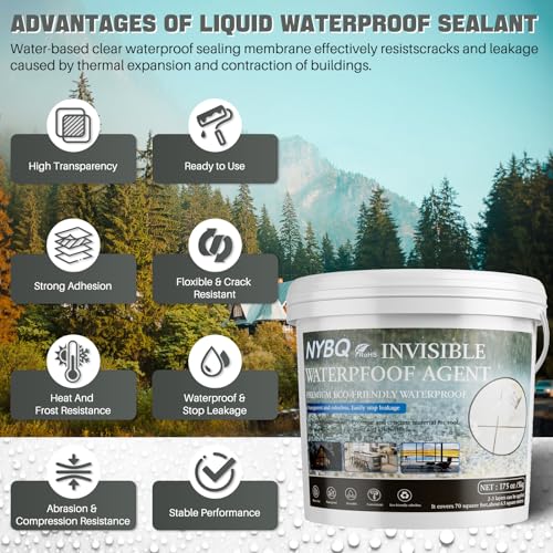 Image of Waterproof Sealant 175oz Clear, NYBQ Transparent Waterproof Agent | Super Strong Anti-Leakage Waterproof Sealant for Roofs, Walls, Garden, Terrace, Sheds, Gutters, Indoor and Outdoor