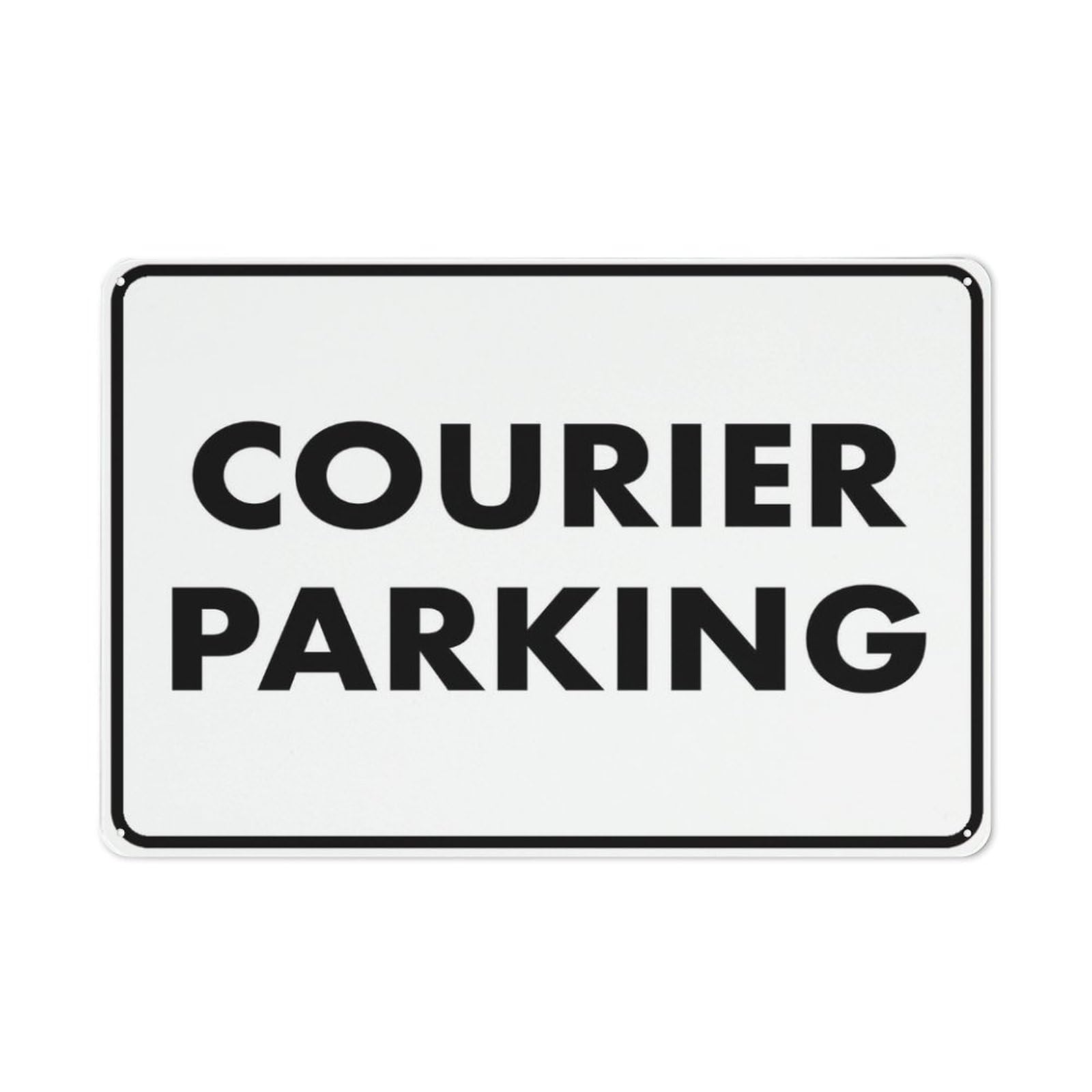 Courier Parking Sign 8"X12" Rust Free Aluminum Signs Outdoor, Metal Tin Sign For Home, Business, Yard