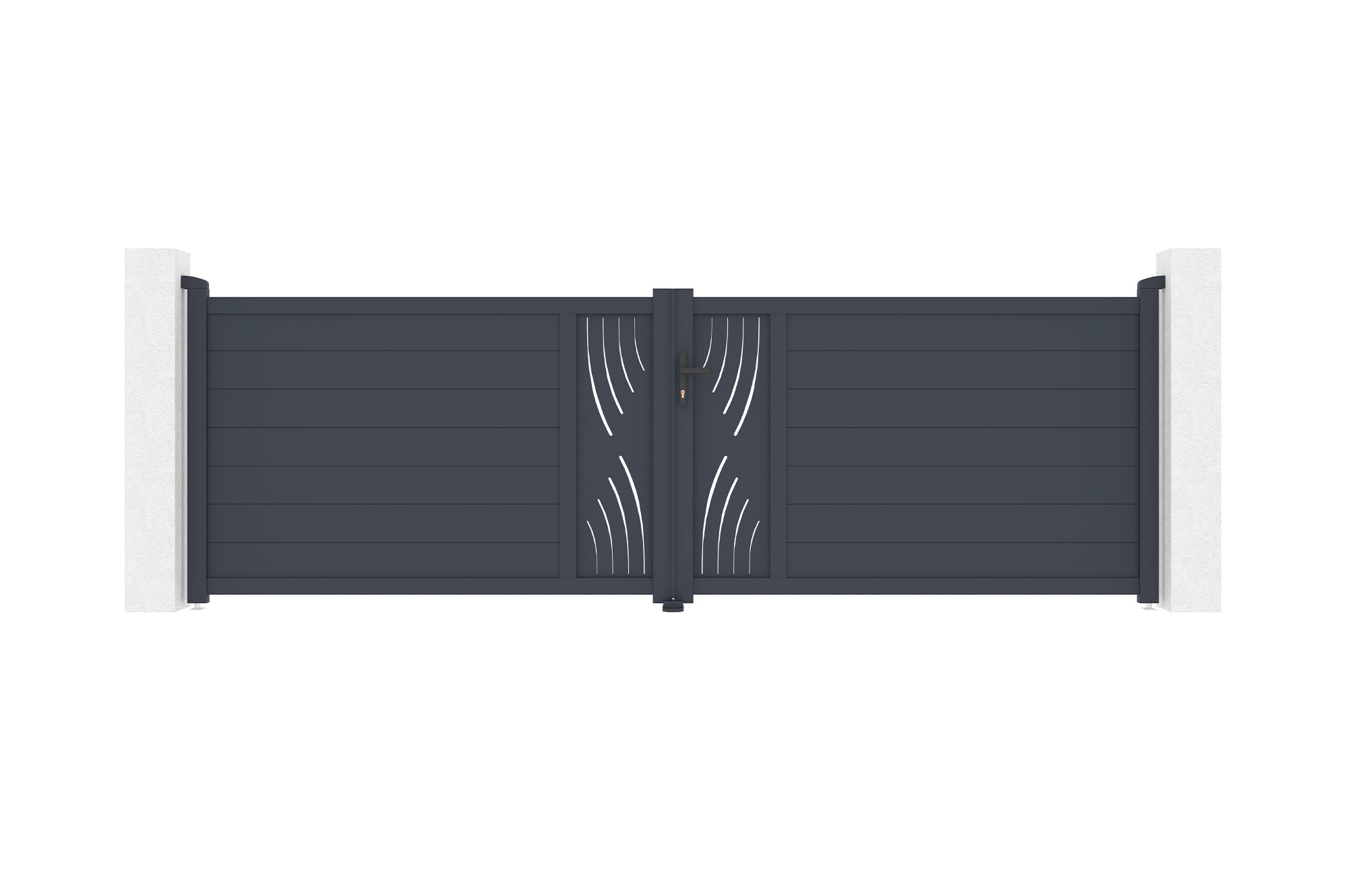 Casanoov Portail battant 4m VELETA H.120 aluminium gris