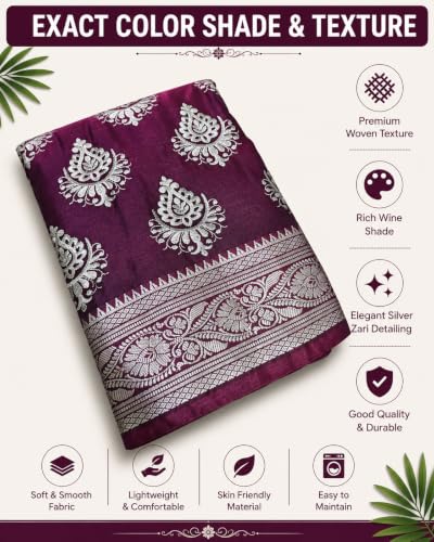 Image of Women's Glory Banarasi Satin Silk With Embroidered Design.