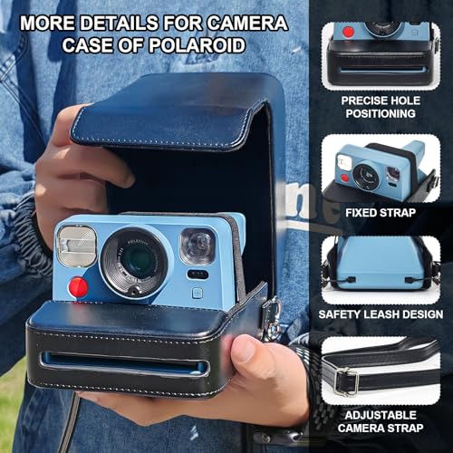 Funda Vintage para Cámara Polaroid Now Negra miniatura 3