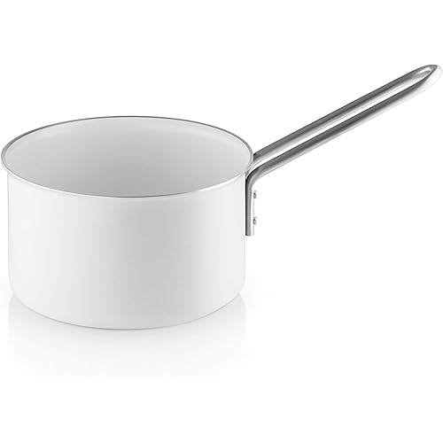 Eva Trio White Saucepan, Aluminum with Ceramic Coating, 1.8-Liter, 16cm