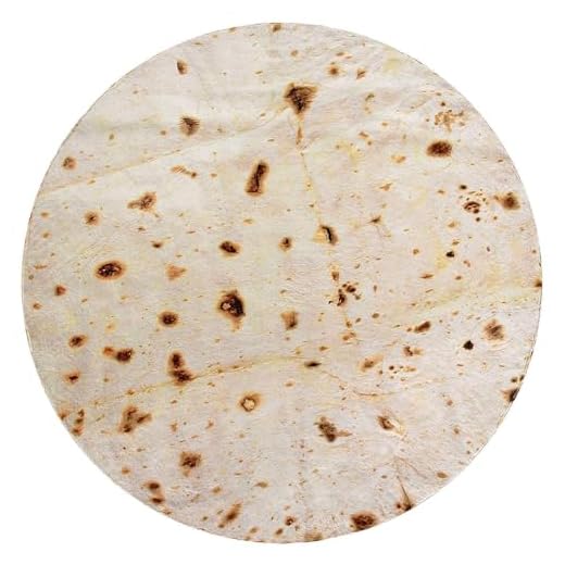 CASOFU Burritos Blanket, Double Sided Giant Flour Tortilla Throw Blanket, Novelty Tortilla Blanket for Your Family, 285 GSM Soft and Comfortable Flannel Taco Blanket for Adults. (Beige, 71 inches)