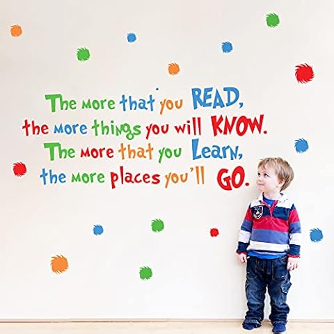 Decalmile Inspirational Reading Wall Decals Cover