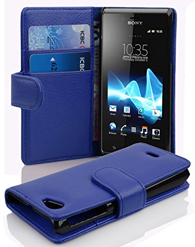 cadorabo Coque pour Sony Xperia J en Bleu CÉLESTE - Housse Protection en Similicuir Structuré...