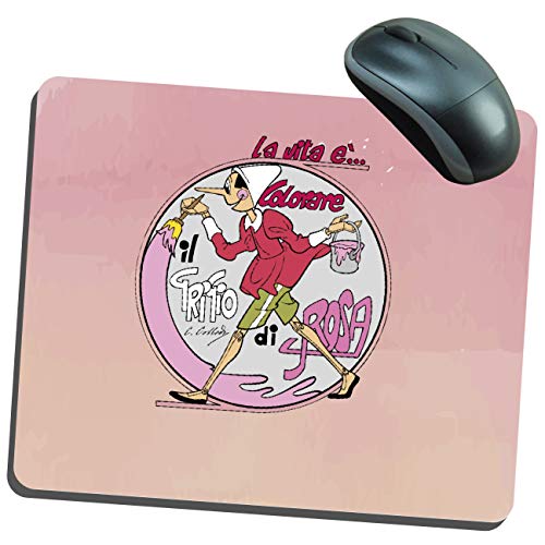 My Custom Style Tappetino Classico Neoprene#Pinocchio-Vita rosa#19x23 Cover