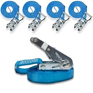 Dolezych DoZurr 1000 Spanngurt Set, 4-teilig, Blau