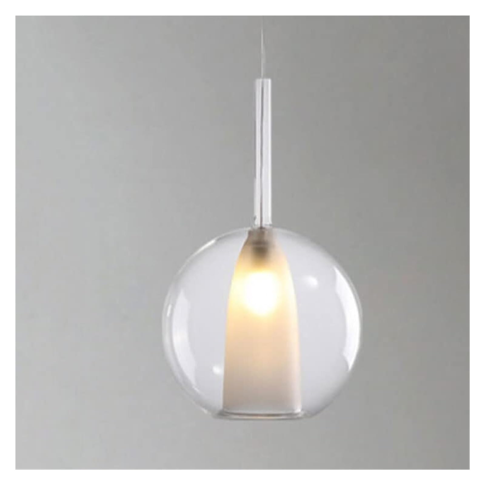 KHUKHU Transparent Spherical Glass Round Ball Nordic Pendant Light Fixture Metal Hanging Lamp Multiple Available Ceiling Light Barber Shop Cafe Restaurant Indoor Chandelier(Clear,7.9in)