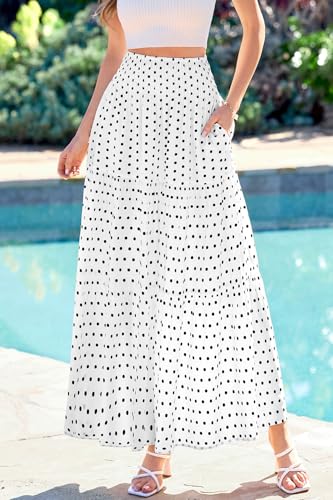 Image of CFLONGE Summer Maxi Skirts for Women 2026 Trendy Floral A Line Boho Skirt
