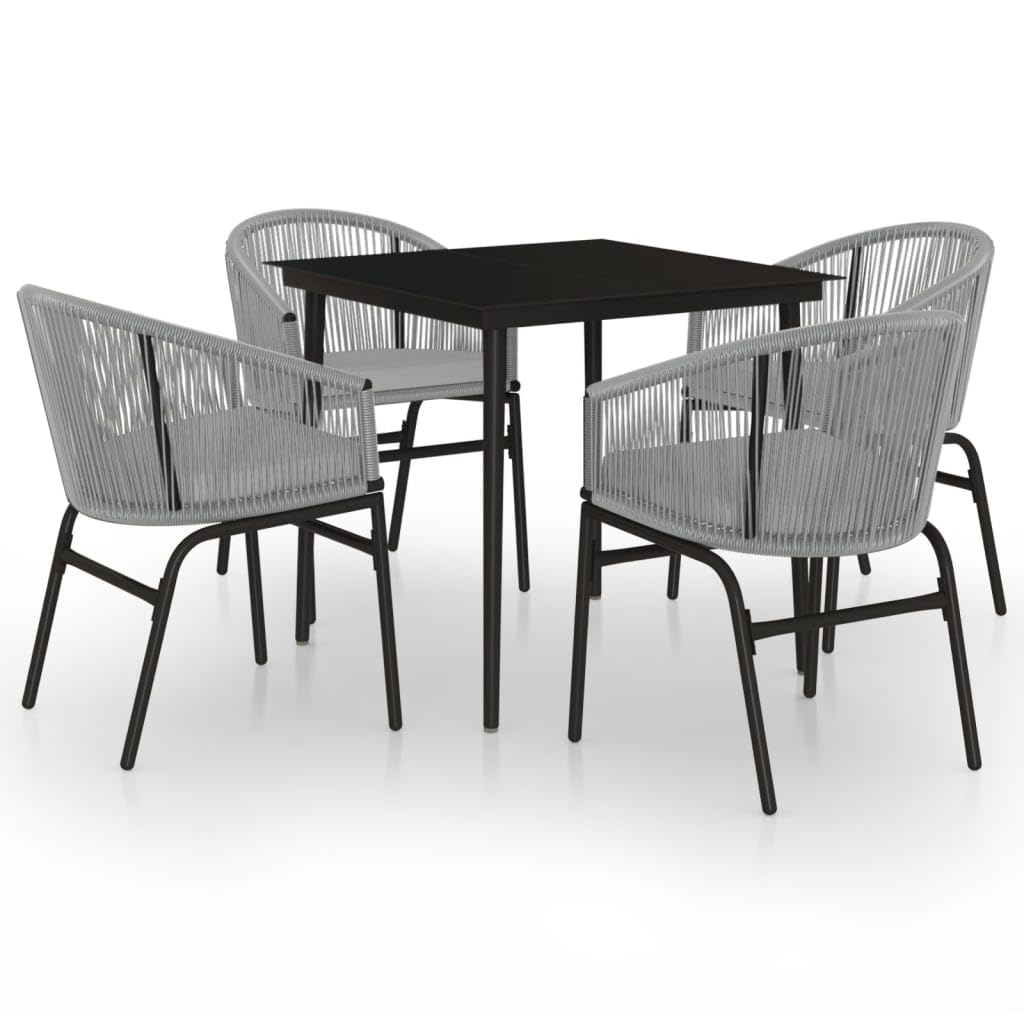 KCCKOM Garden Furniture Set 5 Piece Patio Dining Set Gray