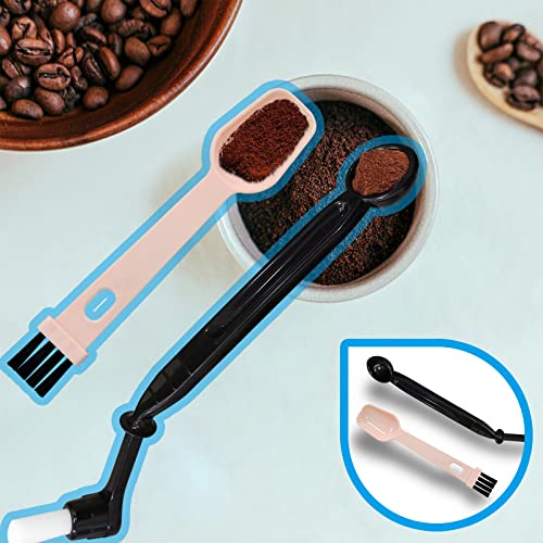 Purimade 7 Pcs Coffee Machine Cleaning Brush, Espresso Machine Brush With Detachable Head, Wooden Plastic Brush With Bristles For Grinder, Plastic Spoon With Brush & 2Pcs Espresso Steam Wand Brushes #TOP2