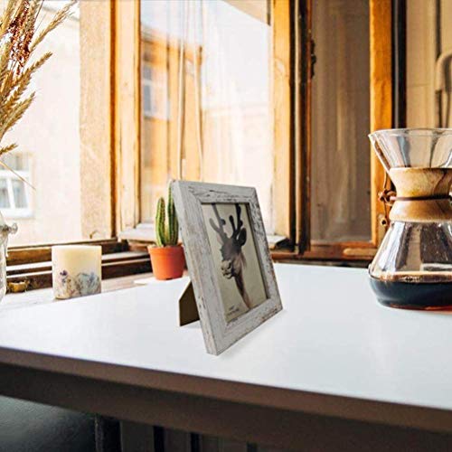 4x 6 Picture Frames, Set of 4 Distressed Retro Photo Frames With High Definition Plexiglass(non-glass) for Tabletop Display Freestanding and Wall Hanging Decoration, White Vintage Wood Grain