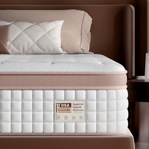 FP FLEXPEDIC Mattress Queen Size 12 Inch - Premium Hybrid Bed in a Box for Couples & Light Sleepers, 366-Night Trial, Pocket Spring Mattress for Back & Lumbar Support, CertiPUR-US Certified