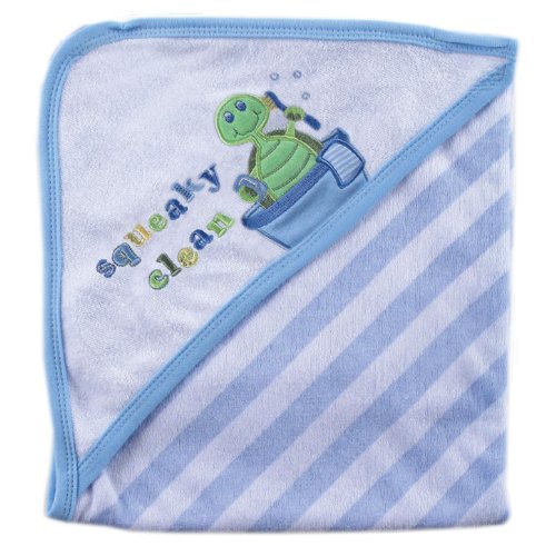 Image of Luvable Friends Animal Bath Tub Hooded Towel, Blue
