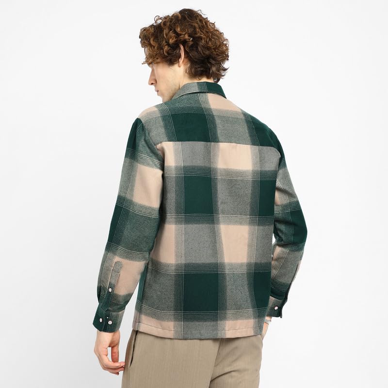 Image of CAHOOT Men's Shacket for Casual Wear | Spread Collar | Long Sleeve | Button Closure | Overshirt /Shacket Crafted with Comfort Fit for Everyday Wear