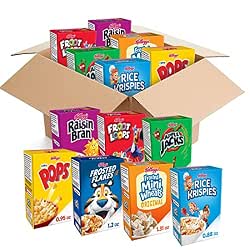 Kellogg's Cold Breakfast Cereal, Bulk Pantry Staples, Kid Snacks, Variety