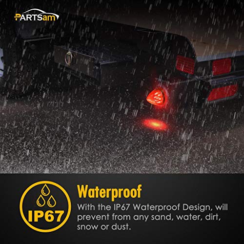 Partsam 10Pcs 2 Inch Round Beehive Cone Led Side Marker Clearance Lights Red 9 Diodes For Trailer Trucks Atv Motorcycle Replacement For Peterbilt Kenworth Freightliner #TOP5