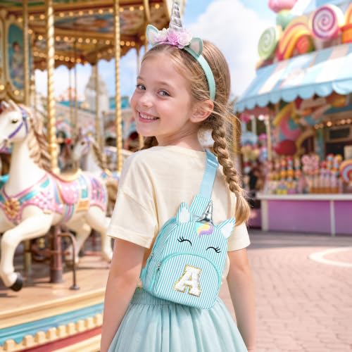 Image of YOOLIFE Initial Fanny Pack for Girls Kid Purse Birthday Gifts, Light Blue Z