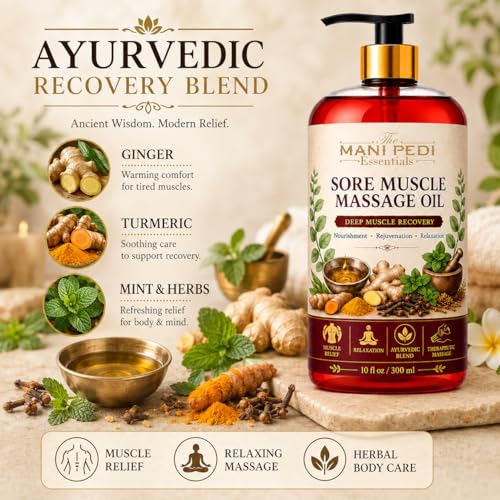 Image of TMPE Sore Muscle Relaxing Massage Oil - Body Massage Oil for Back, Neck & Shoulders | Muscle Relaxing Massage Oil for Post Workout & Recurring Pains | 300ml