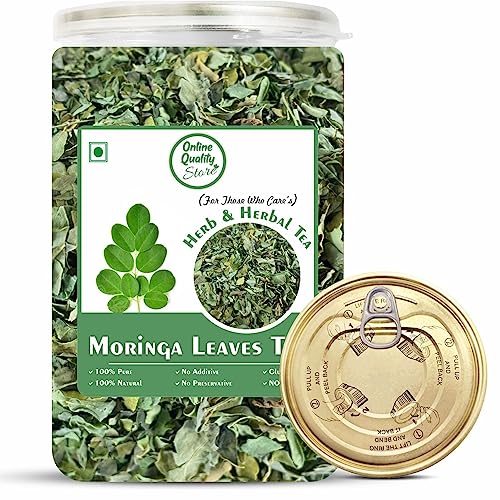 Image of Online Quality Store Moringa Leaves Tea - 100g | Drumstick Leaf Herbal Infusion | Green Botanical Brew | Pure & Dried Beverage