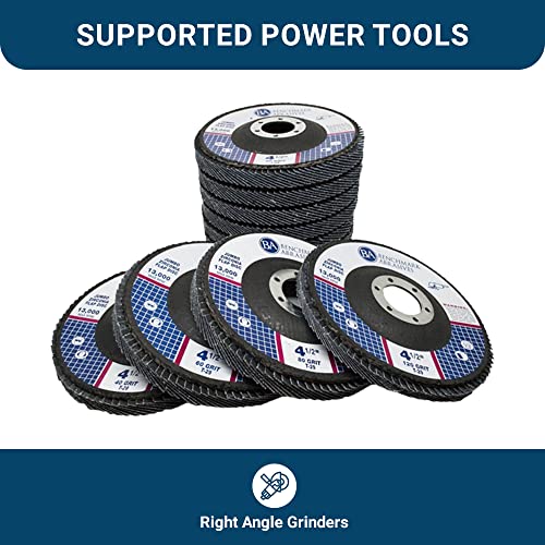 Benchmark Abrasives 4.5" X 7/8" Premium High-Density Jumbo Zirconia Type 29 Flap Discs For Sanding, Stock And Rust Removal, Finishing, Grinding, Deburring (10 Pack) - Mixed Grit Pack #TOP5