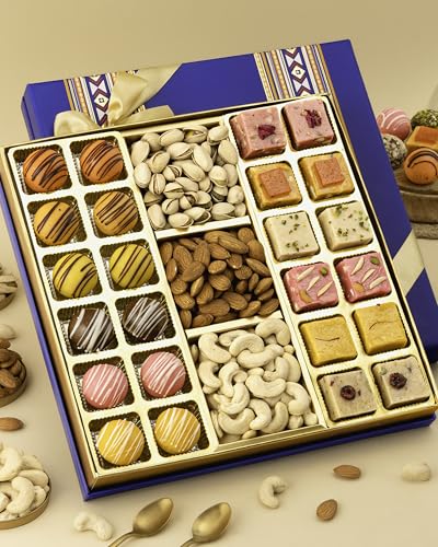 Image of HyperFoods Diwali Gifts for Family and Friends With DryFruit 12 Pcs Marzipan Sweets Gift Diwali Gifts Sweets Gift Dry Fruit Box Cashews Almonds Pistachios Dry Fruits Gift Pack Dryfruits Combo Pack
