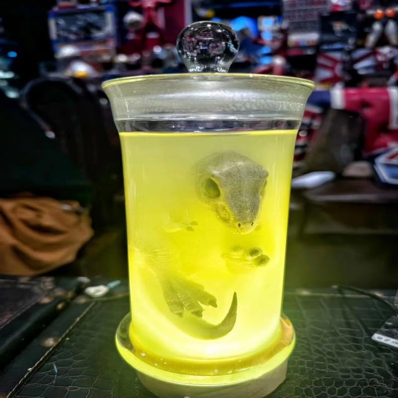 Unique Dinosaur in Glass Bottle Figurine - A Touch of Jurassic Charm