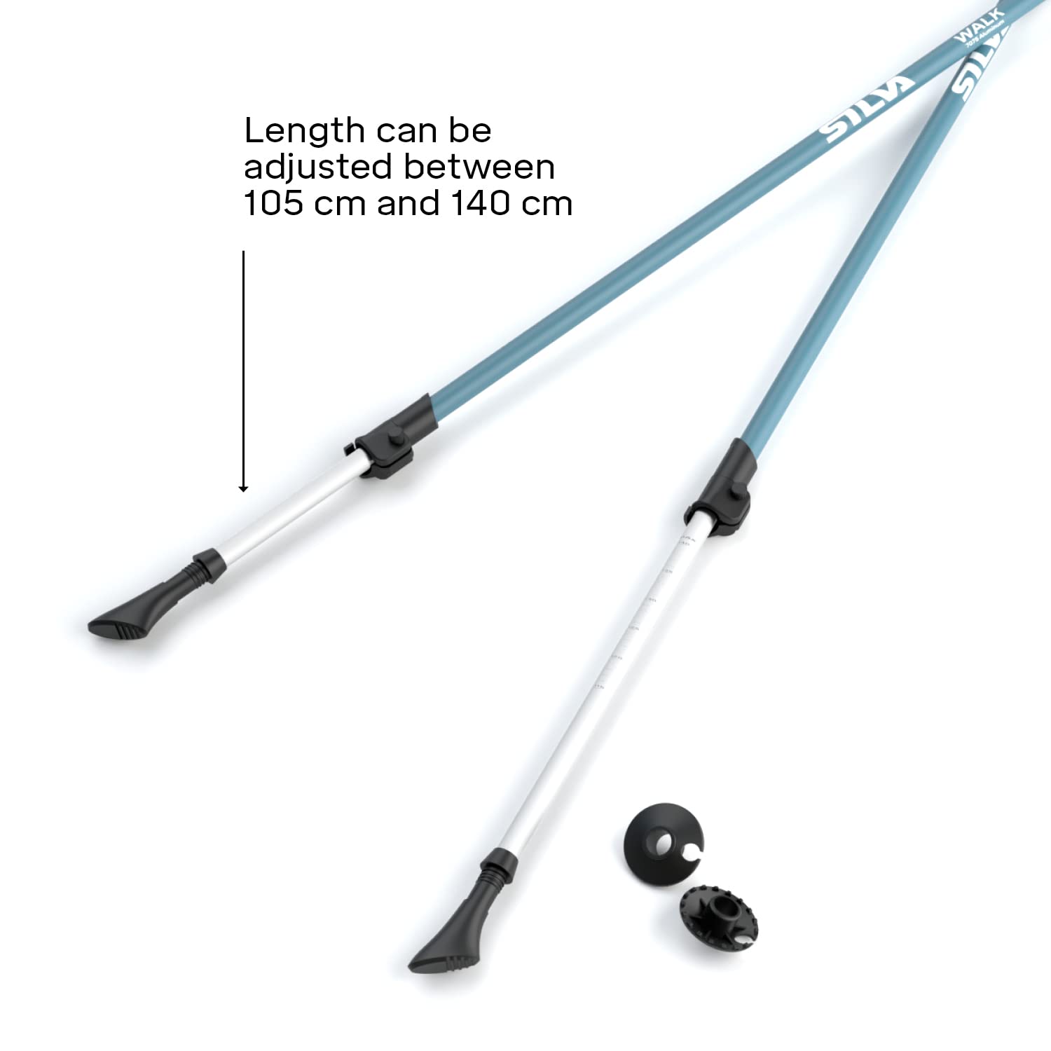 Bastones Walk Poles Aluminum telescópicos 2 secc. par SILVA Unisex Adultos