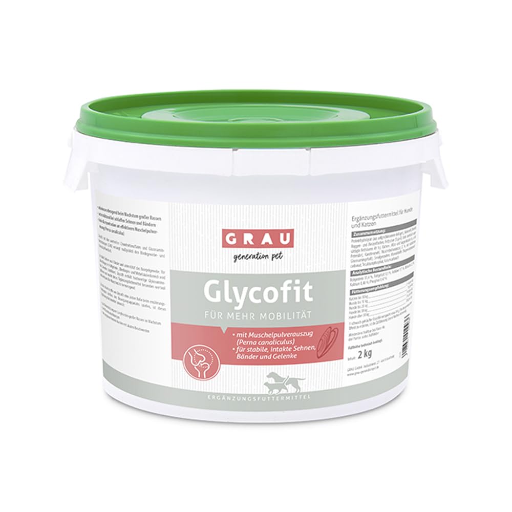 GRAU - l'originale - Glycofit, per un sistema muscolo-scheletrico stabile e una maggiore mobilità, confezione da 1 (1 x 2 kg), alimento complementare per cani