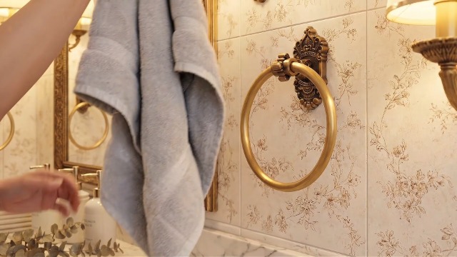 Zonon 5 Pieces Antique Brass Bathroom Hardware Accessories Set