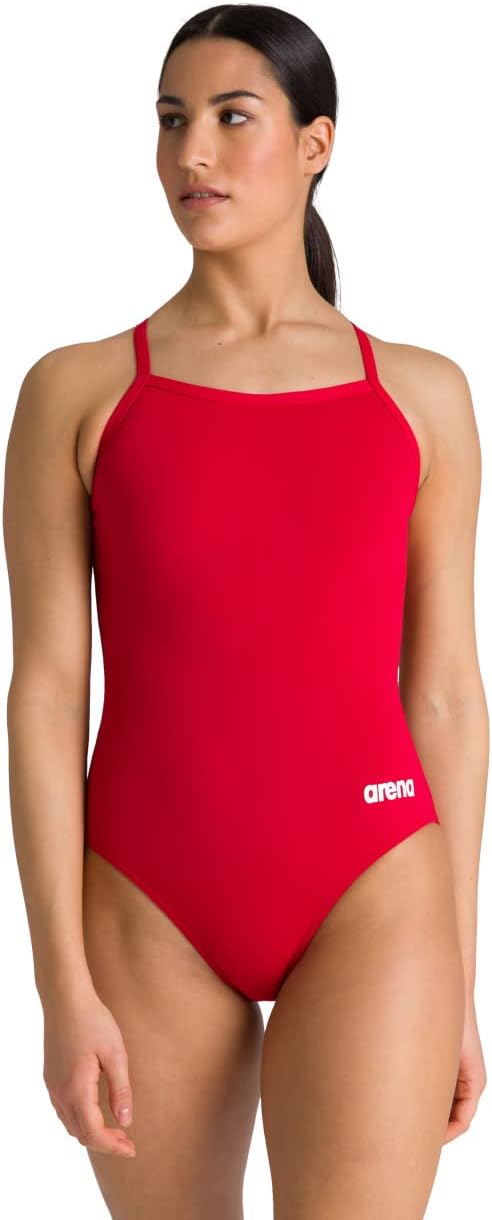 Arena Womens Solid Team Swimsuit Lightdrop Back MaxLife Open Back Bathing Suit Athletic Swimwear