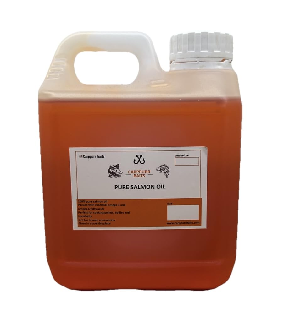 Carppurr baits Pure Salmon Oil 1 litre – Natural Fish Oil for Carp, Catfish & Coarse Fishing – Bait Booster, Feed Enhancer & Pellet Soak (1 litre)