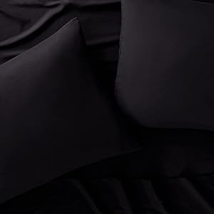 Serta Simply Clean Super Soft Hypoallergenic Stain Resistant Deep Pocket 3 Pieces Solid Bed Sheet Set, Twin XL, Black