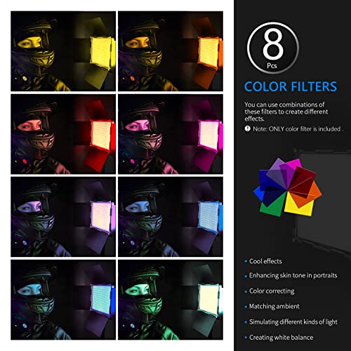 Neewer 8-Pack Lighting Color Filter Tansparent Color Correction Filter In 8 For Neewer 660 Led Video Light, 6.57 X 8.54 Inches #TOP3