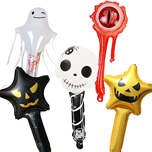Yubobo Halloween Inflatables Treats Toys 10Pcs For Kids Party Favors Hand Hold Balloon Nightmare Before Christmas Toys Skeleton Spider Pumpkin Vampire Zombie Ghost Bat Outdoor Games Party Supplies thumb #3