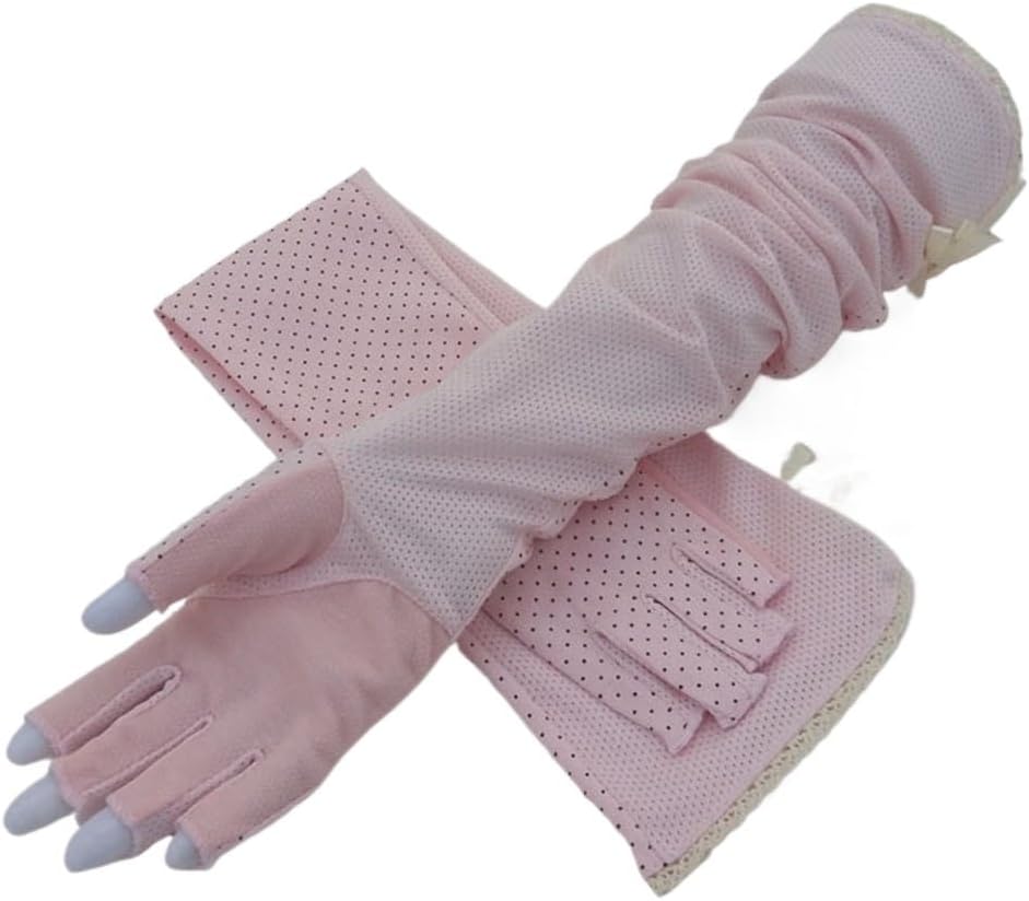 Sun Protection Gloves, Women's Long Half Finger Sun Protection