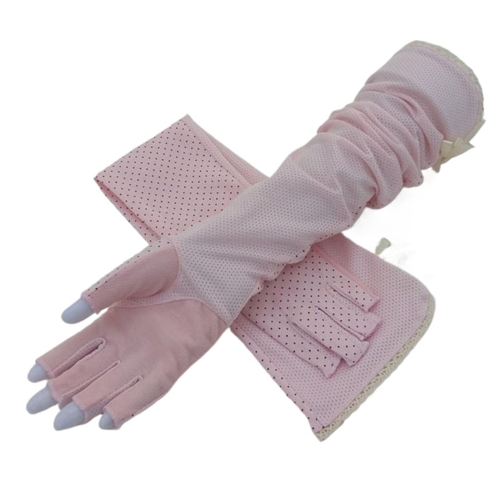 Sun protection gloves, women's long half finger sun protection