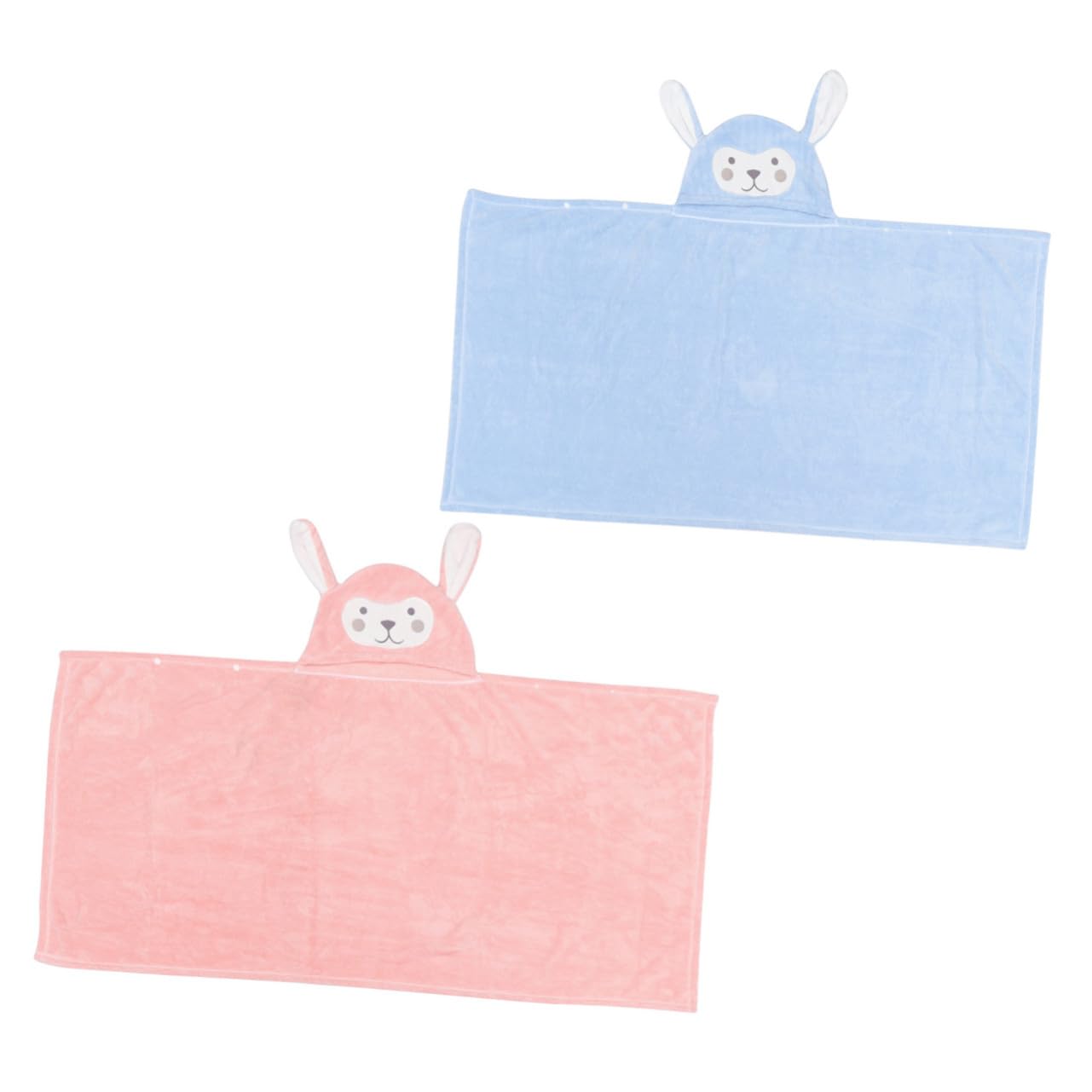 Gadpiparty Toalla de Baño Capucha para Niños en Coral Polar Rosa, Absorbente Secado Rápido Diseño de Conejo para Piscina y Parque Acuático