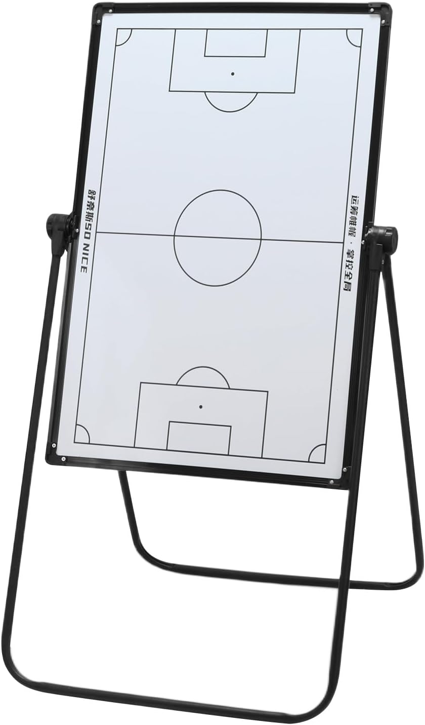 Magnetic Soccer Coaches Clipboard, Tactics Whiteboard, Double-Sided Dry Erase with Magnetic Markers Pen Eraser with Adjustable Stand for Coaches and Teachers Gift(35x24Inch)