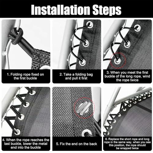 4 Stück Elastische Schnur für Sonnenliege, 2x2.2 m + 2x1.4 m Ersatzkordeln für Zero Gravity Chair, Universal Gummischnur für Relax-Liegestuhl, Gartenstuhl Elastikschnüre Ersatzteile für Gartenliegen