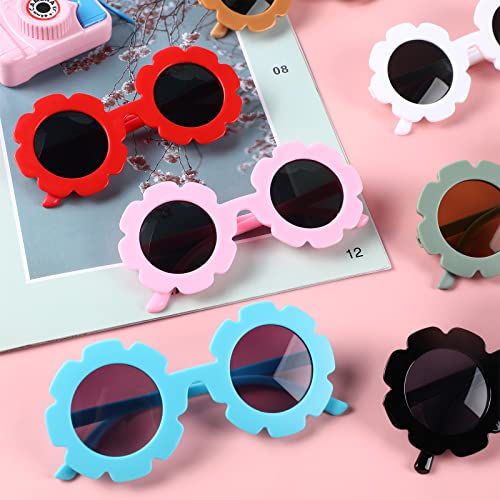 24 Pairs Kids Round Flower Sunglasses Bulk Cute Girls Beach Outdoor Sunglasses Toddler Girl Eyewear Flower Shaped Glasses For Kids Baby Girls Children Party Favors #TOP5