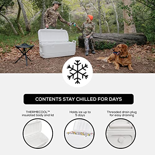 Igloo, Caixa Termica Quick & Cool Polar 113 Litros com Capacidade para 188 Latas, Branca